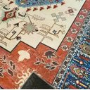 Ver imagem 7 de Tapete Sala 100x140 Cm Classico Oriental Kazak Bege Azul