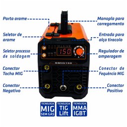 Inversor para Solda - STIG200ALU-220 Volts - INTECH MACHINE - 5
