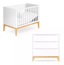 Ver imagem 1 de Quarto De Bebê Retrô Berço E Cômoda Amor Perfeito Cor Branco