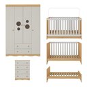Ver mais imagens de Quarto de Bebê Completo com Berço Americano 3 em 1 Sonho Multimóveis Mp4619 Madeirado/off White