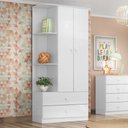 Ver mais imagens de Conjunto Quarto Infantil Labirinto Com Roupeiro, Berço e Cômoda Henn - Branco
