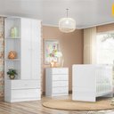 Ver imagem 1 de Conjunto Quarto Infantil Labirinto Com Roupeiro, Berço e Cômoda Henn - Branco