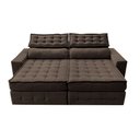 Ver imagem 5 de Sofá Retrátil e Reclinável 2,35m Cama inBox Big Puffer com SoftGel D40 Velupluma Café