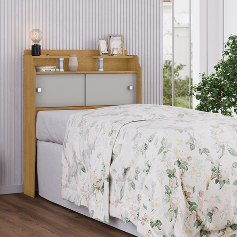 Cabeceira Gael Solteiro Naturalle Off White