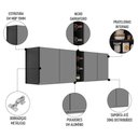 Ver imagem 6 de Armário de Cozinha Aéreo Califórnia Kit 2 e Nicho Adega Riad 180cm Preto-cinza - Lumil