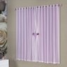 Cortina Clara para Varão Tecido Micro Fibra e Voal com Pingentes 2,00 x 1,70 Metros - Lilás - 1