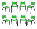 Ver imagem 2 de Kit com 8 Cadeiras Iso para Escola Escritório Comércio Verde Base Preta Ecomhome