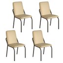 Ver imagem 1 de Kit 4 Cadeiras para Sala de Jantar Malibu Bege/Creme/Preto Fosco