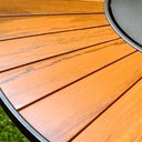Ver imagem 2 de Conjunto de Mesa Jantar 1,80m Zurick Madeira Pétalas 8 Poltronas Amélia Tela Sling e Alumínio