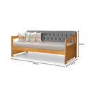 Ver imagem 5 de Sofá Cama Dublin Mona Estofado Capitonê Veludo Cinza Madeira com 1 Colchão - Imbuia