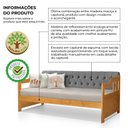 Ver imagem 3 de Sofá Cama Dublin Mona Estofado Capitonê Veludo Cinza Madeira com 1 Colchão - Imbuia