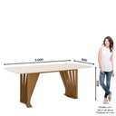 Ver imagem 2 de Mesa de Jantar 6 Lugares Henn Adriana SC46-127 Tampo de Vidro Nature/Off White SE