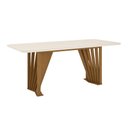 Ver imagem 1 de Mesa de Jantar 6 Lugares Henn Adriana SC46-127 Tampo de Vidro Nature/Off White SE