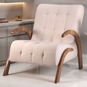 Ver imagem 1 de Poltrona Cecilia Seda/Linho Amêndoa - Viero Móveis