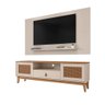 Rack Com Painel Para Sala Retrô TV 60 Polegadas Off White Noce Esmeralda Casa D - 2