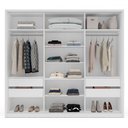 Ver imagem 3 de Guarda-roupa Casal Valência 3 Portas 4 Gavetas com Espelho Branco/creme - Politorno