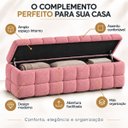 Ver imagem 4 de Recamier Baú Cama Quenn 158cm Banco Puf Estofado Bouclé Boss:Rosa/Bouclé