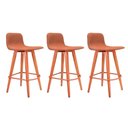 Ver imagem 1 de Kit 3 Banquetas Baixas Linea Aço Cobre para Cozinha Balcao Ilha Gourmet Design - Terracota Assento