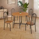 Ver imagem 2 de Conjunto Sala de Jantar 90cm Ilhabela 4 Cad Preto C- Jambo