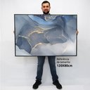 Ver imagem 2 de Quadro Decorativo em Canvas Abstrato Mármore Azul TaColado Borda Infinita 120 x 80cm