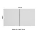 Ver imagem 3 de Armário Aéreo Madesa Stella 120 cm 2 Portas Rustic/Branco