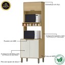 Ver imagem 3 de Armário Paneleiro de Cozinha e Torre Quente 2 Fornos - Glória Castanho/off White