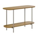 Ver imagem 2 de Aparador Mesa Lateral para Sofá Sala de Estar 90cm 100% MDF Estrutura em Aço Carbono Carvalho