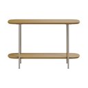 Ver imagem 3 de Aparador Mesa Lateral para Sofá Sala de Estar 90cm 100% MDF Estrutura em Aço Carbono Carvalho