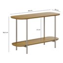 Ver imagem 4 de Aparador Mesa Lateral para Sofá Sala de Estar 90cm 100% MDF Estrutura em Aço Carbono Carvalho