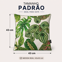 Ver imagem 6 de Kit 3 Capas de Almofada 43x43cm Microfibra Floral Folhagem Botânica Verde