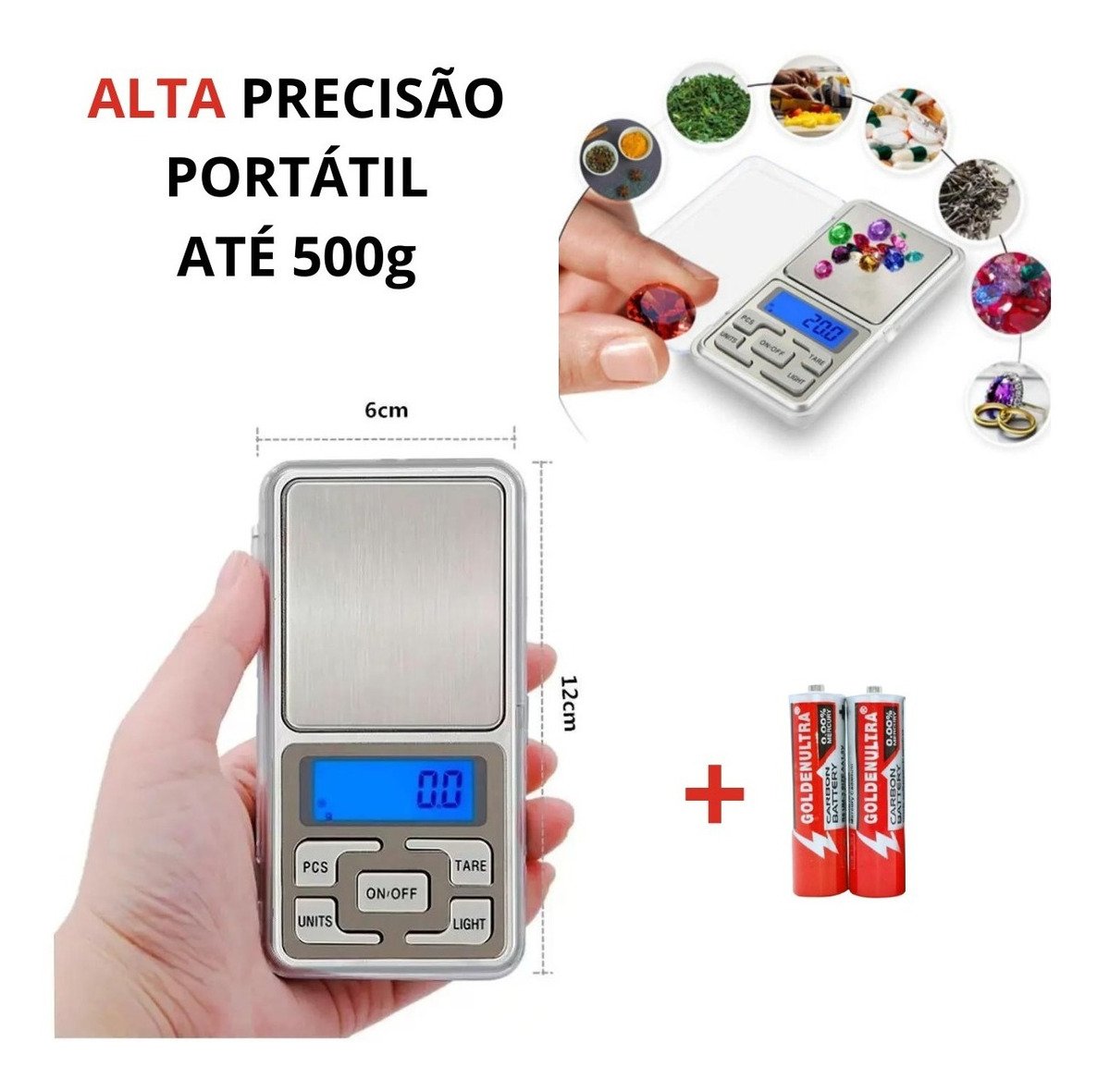 Mini Balança Digital Alta Precisão De Bolso Portátil 500g - 4