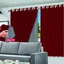 Ver imagem 1 de Cortina Voil com Forro Blackout e Ilhós 2,80 x 2,60 Vermelho