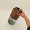 Ver imagem 5 de Vaso Decorativo Enfeite Casa Vidro 30x10x10cm Cinza