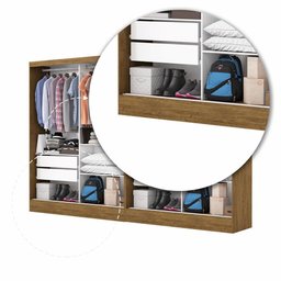 Closet Casal Duplo Belém 4 Portas Plus 4 Gavetas Carioca Móveis - 7