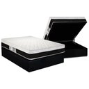 Ver imagem 1 de Cama Box Baú Casal: Colchão Molas Ensacadas Luckspuma Roma + Base Crc Suede Black (138x188)