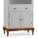 Ver imagem 3 de Cristaleira 4 Portas 3 Prateleiras e 1 Gaveta e Nicho Hannover 60810 Linz Móveis - Off White/imbuia