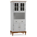 Ver imagem 1 de Cristaleira 4 Portas 3 Prateleiras e 1 Gaveta e Nicho Hannover 60810 Linz Móveis - Off White/imbuia