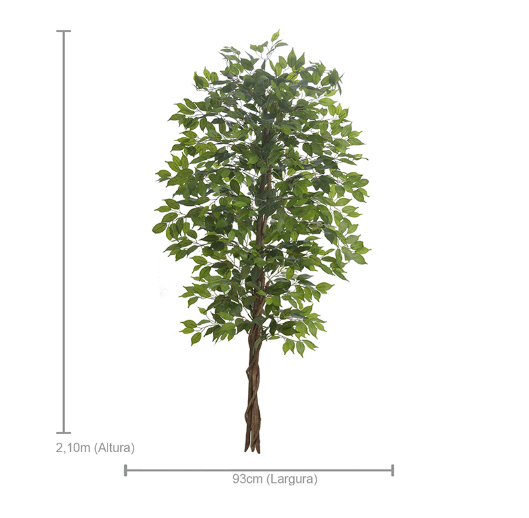 Planta Árvore Artificial Ficus Verde 2 Tons 2,1m - 2