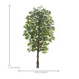 Planta Árvore Artificial Ficus Verde 2 Tons 2,1m - 2