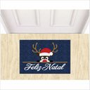 Ver imagem 1 de TAPETE RENA PAPAI NOEL, FELIZ NATAL, DECORÇÃO DE NATAL COR AZUL MARINHO