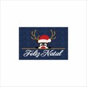 Ver imagem 2 de TAPETE RENA PAPAI NOEL, FELIZ NATAL, DECORÇÃO DE NATAL COR AZUL MARINHO