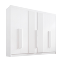 Ver imagem 1 de Guarda Roupa Casal Athos Ripado 6 Portas em Mdf Branco