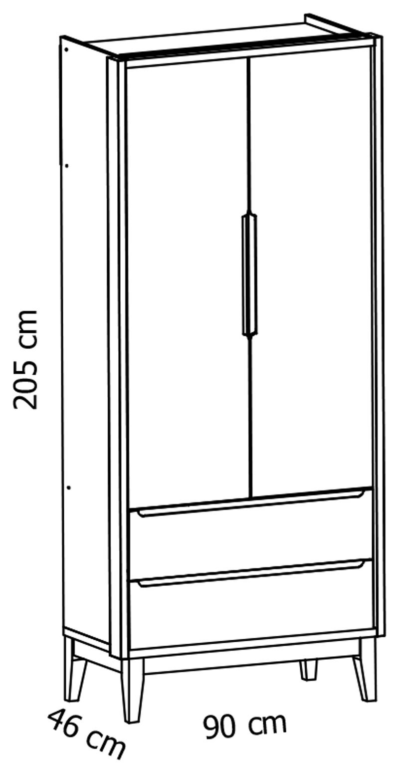 Jogo de Quarto para Bebê Completo 2 Portas Classic New Areia Fosco com Madeira - Reller - 7