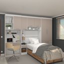 Ver imagem 1 de Quarto Modulado Solteiro 313cm 6 Portas 4 Gavetas Alpes Luciane