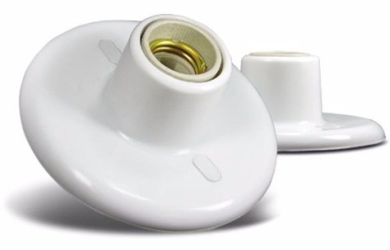 Plafon Branco em Pvc com Bocal de Louça - 10 Peças | MadeiraMadeira