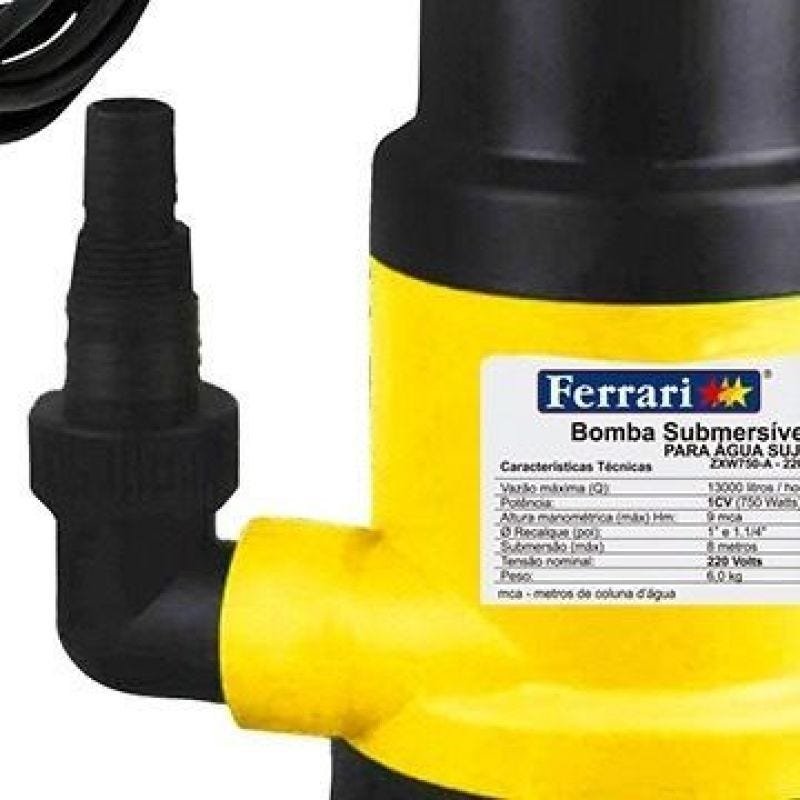 Bomba Submersível Tipo Sapo Para Água Suja 1cv 220v | MadeiraMadeira
