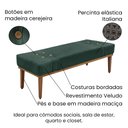 Ver imagem 3 de Divã Recamier Banco Base Madeira para Quarto Gênova 90cm Veludo Verde S04 - D'Rossi