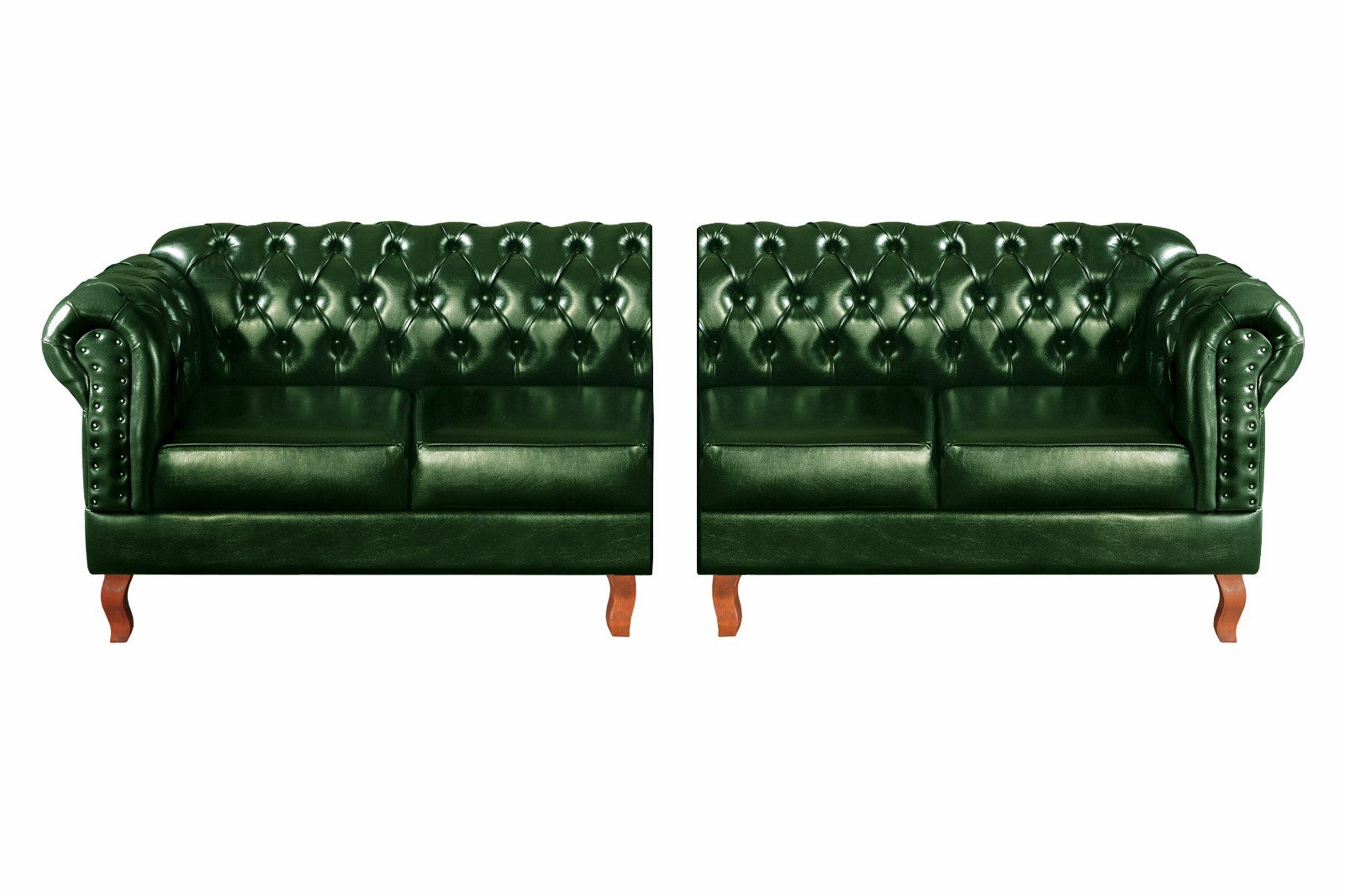 Sofá Dom Pedro Chesterfield Modulado 4 Lugares Decoração Sala Recepção - Couríssimo Verde - 3