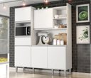 Ver imagem 1 de Cozinha Compacta Kit Isabel 5 Portas 1 Gaveta e Nicho P/ Microonda - Branco Ajl