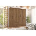 Ver imagem 1 de Guarda Roupa Casal 8 Portas e 4 Gavetas Nápoles Jatoba - Santos Andirá
